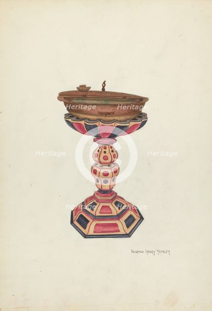 Baptismal Font and Stand, 1935/1942. Creator: N. H. Yeckley.