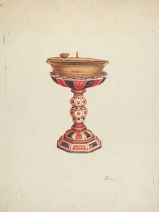 Baptismal Font and Stand, 1939. Creator: Hal Blakeley