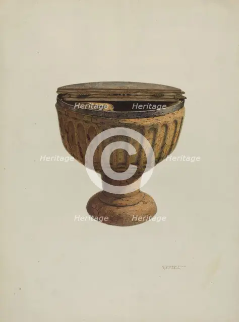 Baptismal Font, c. 1940. Creator: Raymond E. Noble.