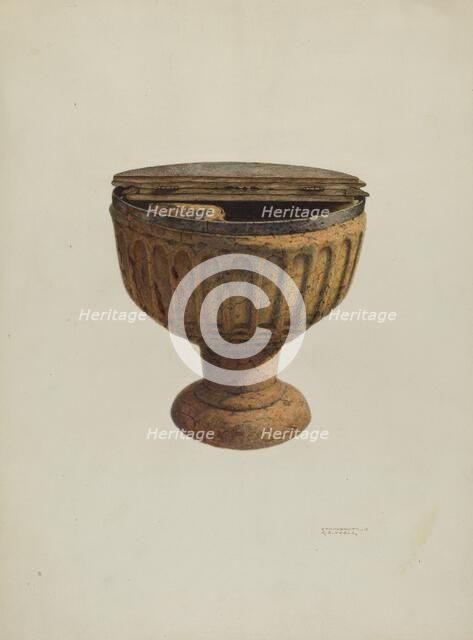 Baptismal Font, c. 1940. Creator: Raymond E. Noble.