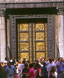 Baptistry door, Florence, Italy. Creator: Peter Thompson