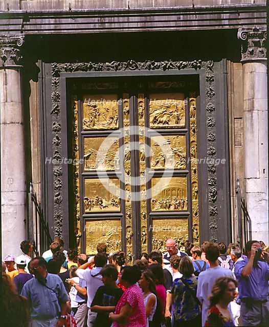 Baptistry door, Florence, Italy. Creator: Peter Thompson.