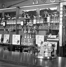 Bar of the Cavalier pub, Ravenfield, near Rotherham, South Yorkshire, 1963. Creator: Michael Walters