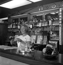 Bar of the Cavalier pub, Ravenfield, near Rotherham, South Yorkshire, 1963. Creator: Michael Walters