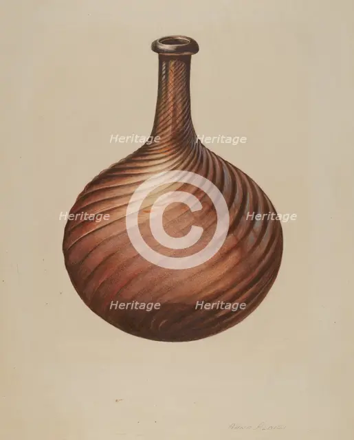 Bar Bottle, c. 1940. Creator: Anna Aloisi.