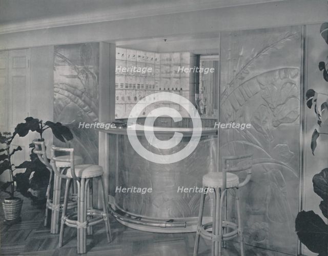 'Bar in the home of Mr. and Mrs. Miles Gray', 1942.  Artist: Unknown.