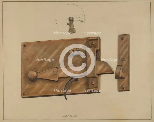 Bar Latch, c. 1936. Creator: Jack Staloff.