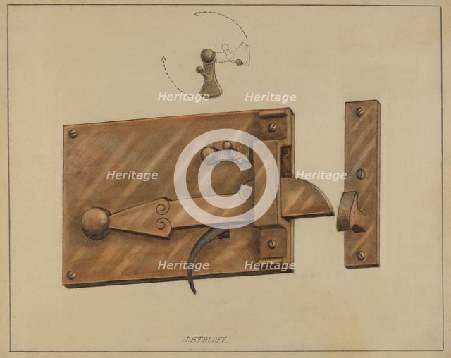 Bar Latch, c. 1936. Creator: Jack Staloff.