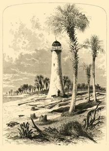 Bar Lighthouse, Mouth of St. John's River 1872. Creator: John J. Harley