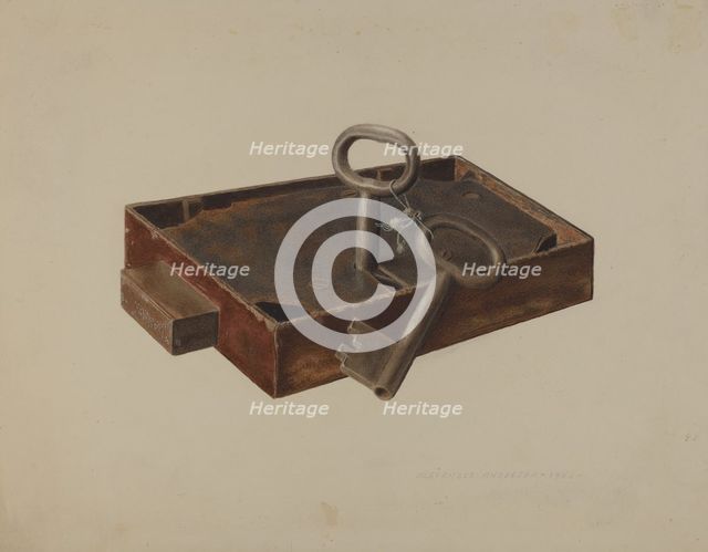 Bar Lock and Keys, 1940. Creator: Alexander Anderson.