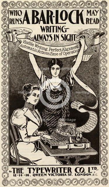 Bar-Lock Typewriter, 19th century. Artist: Unknown