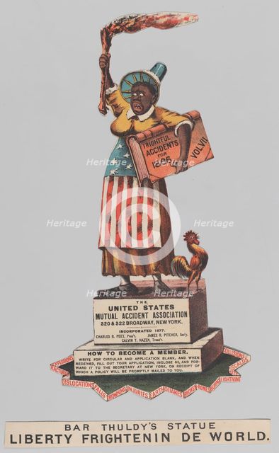 Bar Thuldy's Statue: Liberty Frightenin de World, 1886., 1886. Creators: Nathaniel Currier, James Merritt Ives, Currier and Ives.