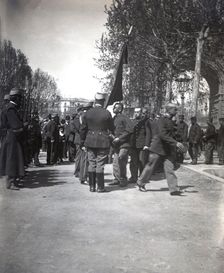 Barcelona. People in the swear allegiance to the flag ceremony of 1902 in the Victor Pradera Hall