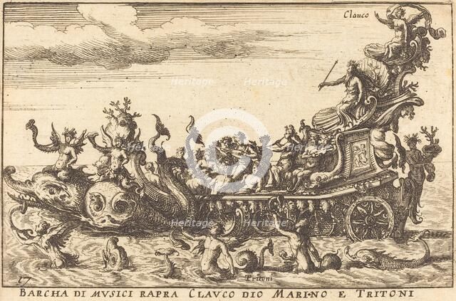 Barcha di musici rapra Clauco dio Marino e Tritoni. Creator: Balthasar Moncornet.