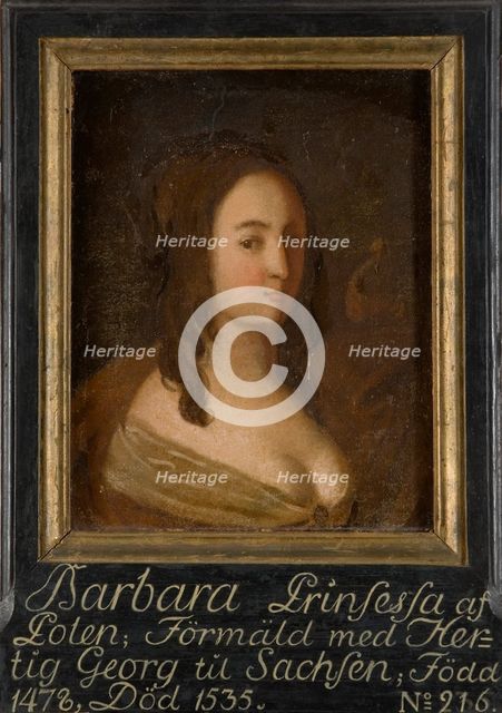 Barbara, 1478-1535, Princess of Poland, Duchess of Saxony, c16th century. Creator: Anon.