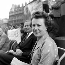Barbara Castle at an anti H-Bomb demo, London, 22 Sep 1957. Creator: Henry Grant
