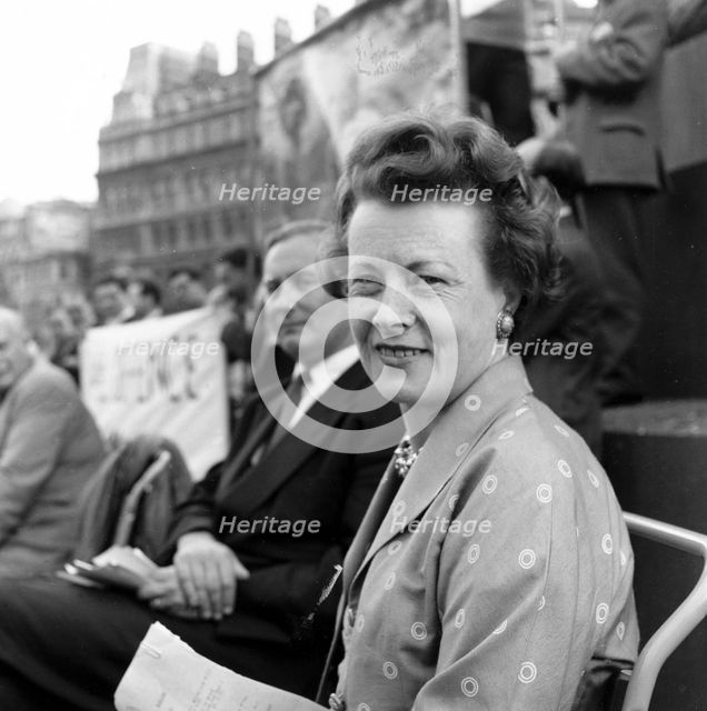 Barbara Castle at an anti H-Bomb demo, London, 22 Sep 1957. Creator: Henry Grant.