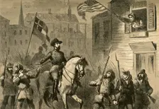 Barbara Frietchie's Defiance (1878). Creator: Albert Bobbett