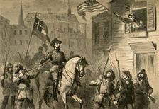 Barbara Frietchie's Defiance (1878). Creator: Albert Bobbett