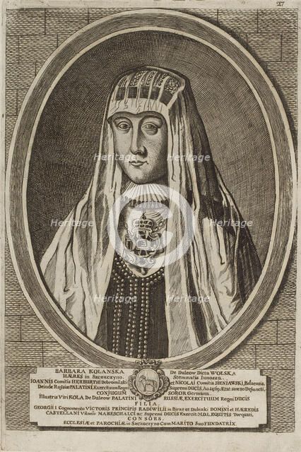 Barbara Radziwill (Kolanska). From: Icones Familiae Ducalis Radivilianae, 1758.