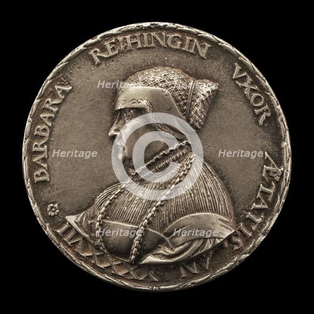 Barbara Reihing, 1491-1566, Wife of Georg Hermann 1512 [obverse], 1538. Creator: Hans Kels the Younger.