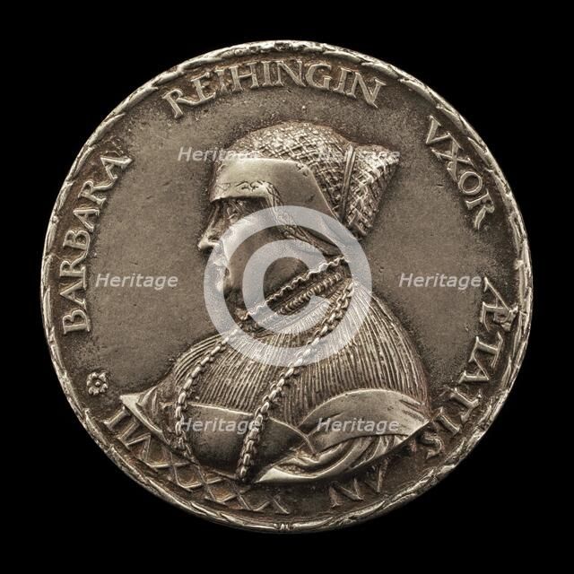 Barbara Reihing, 1491-1566, Wife of Georg Hermann 1512 [obverse], 1538. Creator: Hans Kels the Younger.