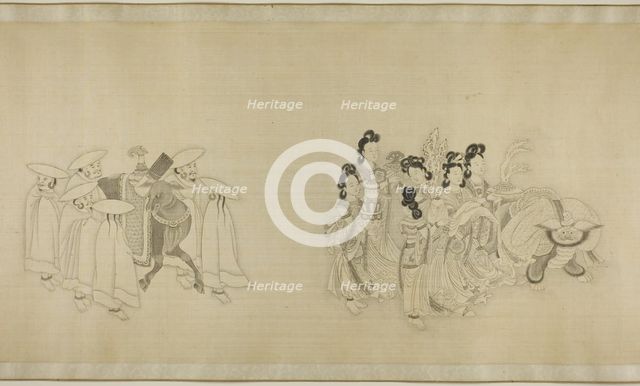 Barbarian Envoys Presenting Tribute, Qing dynasty (1644-1911), c. 1850/1900. Creator: Unknown.