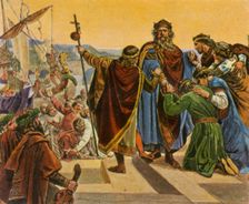 Barbarossa bids farewell as he leaves on his crusade, 1189, (1936). Creator: Unknown