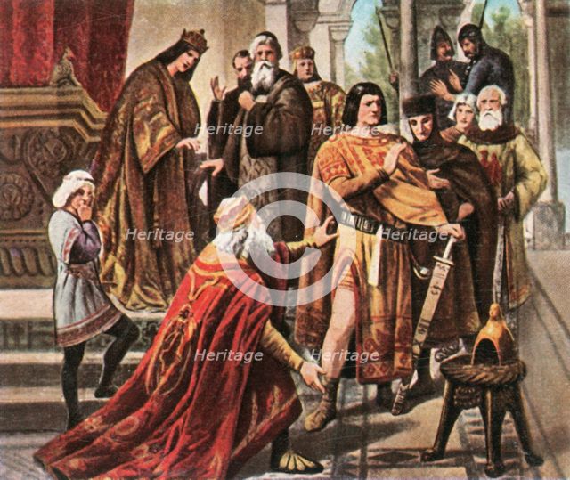 Barbarossa pleads for help from Henry the Lion, 1176, (1936). Creator: Unknown.