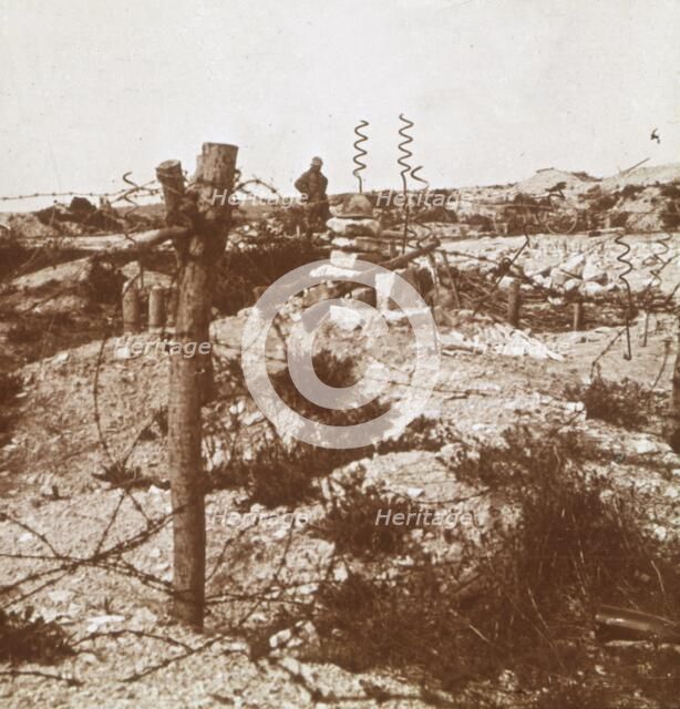 Barbed wire, Craonne, northern France, c1914-c1918. Artist: Unknown.