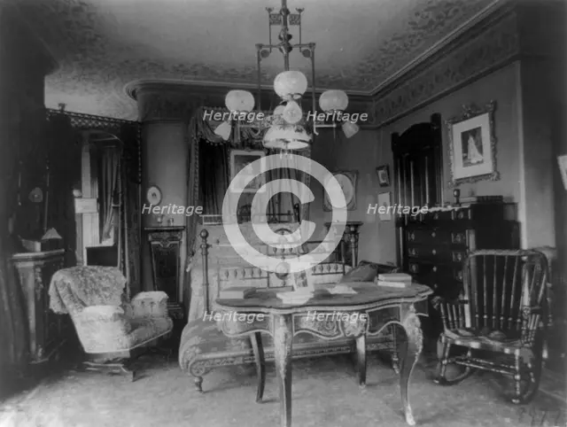 Barber house, Washington, D.C. - bedroom, between 1890 and 1950. Creator: Frances Benjamin Johnston.