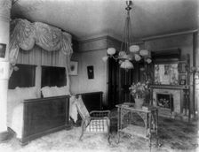 Barber house, Washington, D.C. - bedroom, between 1890 and 1950. Creator: Frances Benjamin Johnston