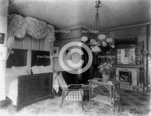 Barber house, Washington, D.C. - bedroom, between 1890 and 1950. Creator: Frances Benjamin Johnston.