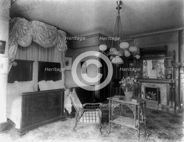 Barber house, Washington, D.C. - bedroom, between 1890 and 1950. Creator: Frances Benjamin Johnston.