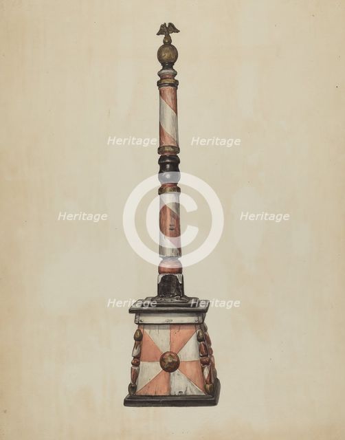 Barber Pole, 1935/1942. Creator: Elisabeth Fulda.