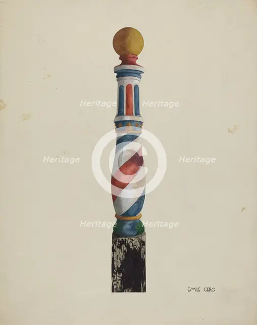 Barber Pole, c. 1939. Creator: Emile Cero.