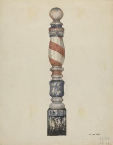Barber Pole, c. 1939. Creator: Vera Van Voris