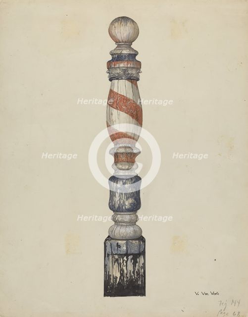 Barber Pole, c. 1939. Creator: Vera Van Voris.