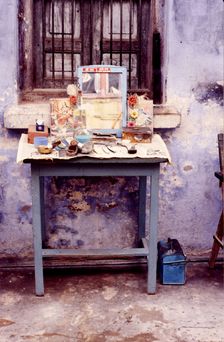 Barber's shop, Rajasthan, India, 1988. Creator: Amanda Waite