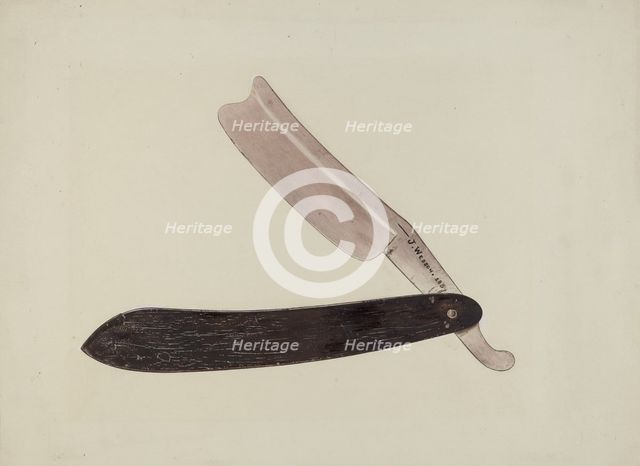 Barber's Sign, c. 1938. Creator: Wynna Wright.