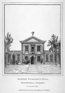 Barber Surgeons Hall, Monkwell Street, City of London, 1800. Artist: Anon