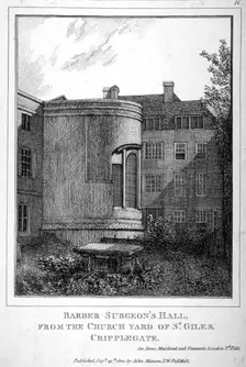 Barber Surgeons Hall , Monkwell Street, City of London, 1800 Artist: Anon