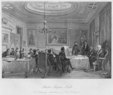 Barber Surgeon's Hall. The Company admitting a New Member c1841. Artist: Thomas H Ellis