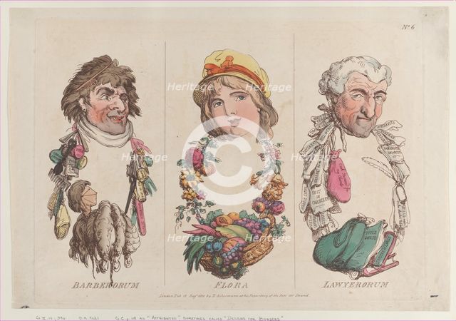 Barberorum, Flora, Lawyerorum, August 15, 1800., August 15, 1800. Creator: Thomas Rowlandson.