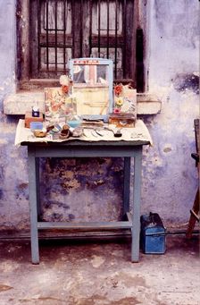 Barber's shop, Rajasthan, India, 1988. Creator: Amanda Waite