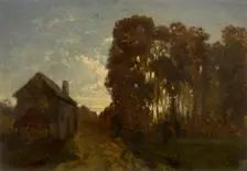 Barbizon at Dusk, 1853. Creator: Jean Pierre François Lamoriniere