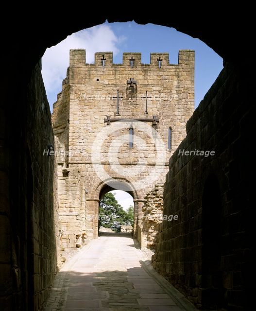 Barbican passage and gatehouse, Prudhoe Castle, Northumberland, c2000s(?). Artist: Unknown.