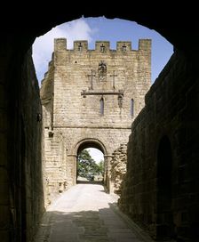 Barbican passage and gatehouse, Prudhoe Castle, Northumberland, c2000s(?)