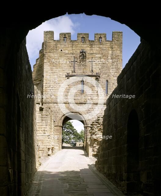 Barbican passage and gatehouse, Prudhoe Castle, Northumberland, c2000s(?). Artist: Unknown.