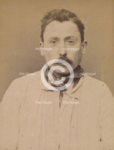 Barbier. émile, Alphonse. 36 ans, né à Paris. Peintre en bâtiment. Anarchiste. 26/2/94., 1894. Creator: Alphonse Bertillon.